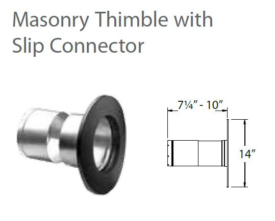 8" DVL to Duraflex Masonry Thimble with Slip Connector
